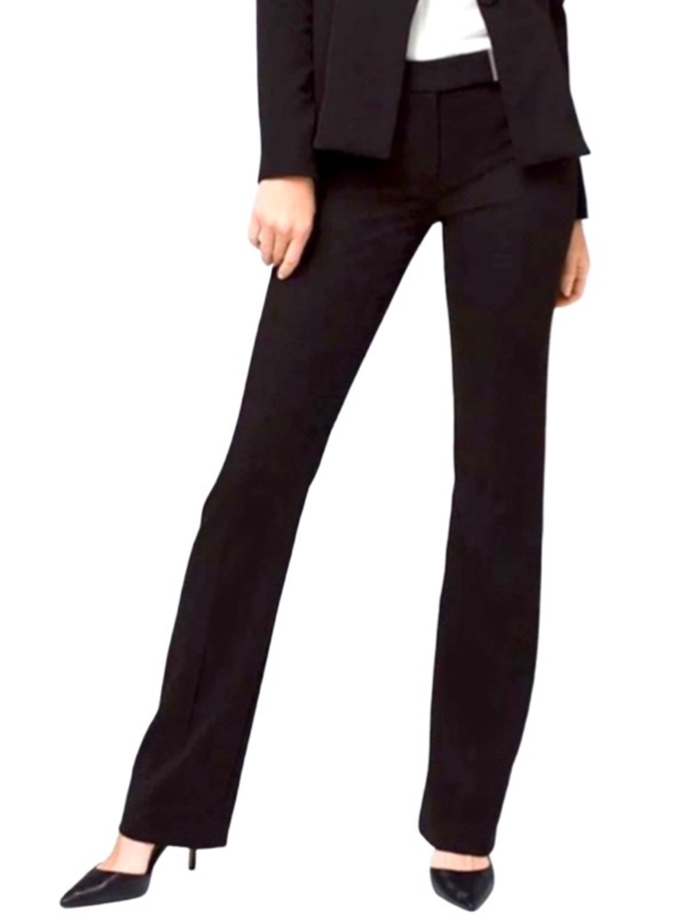 WHBM Slim Boot Pants All Season Dress Trousers Black Size 4